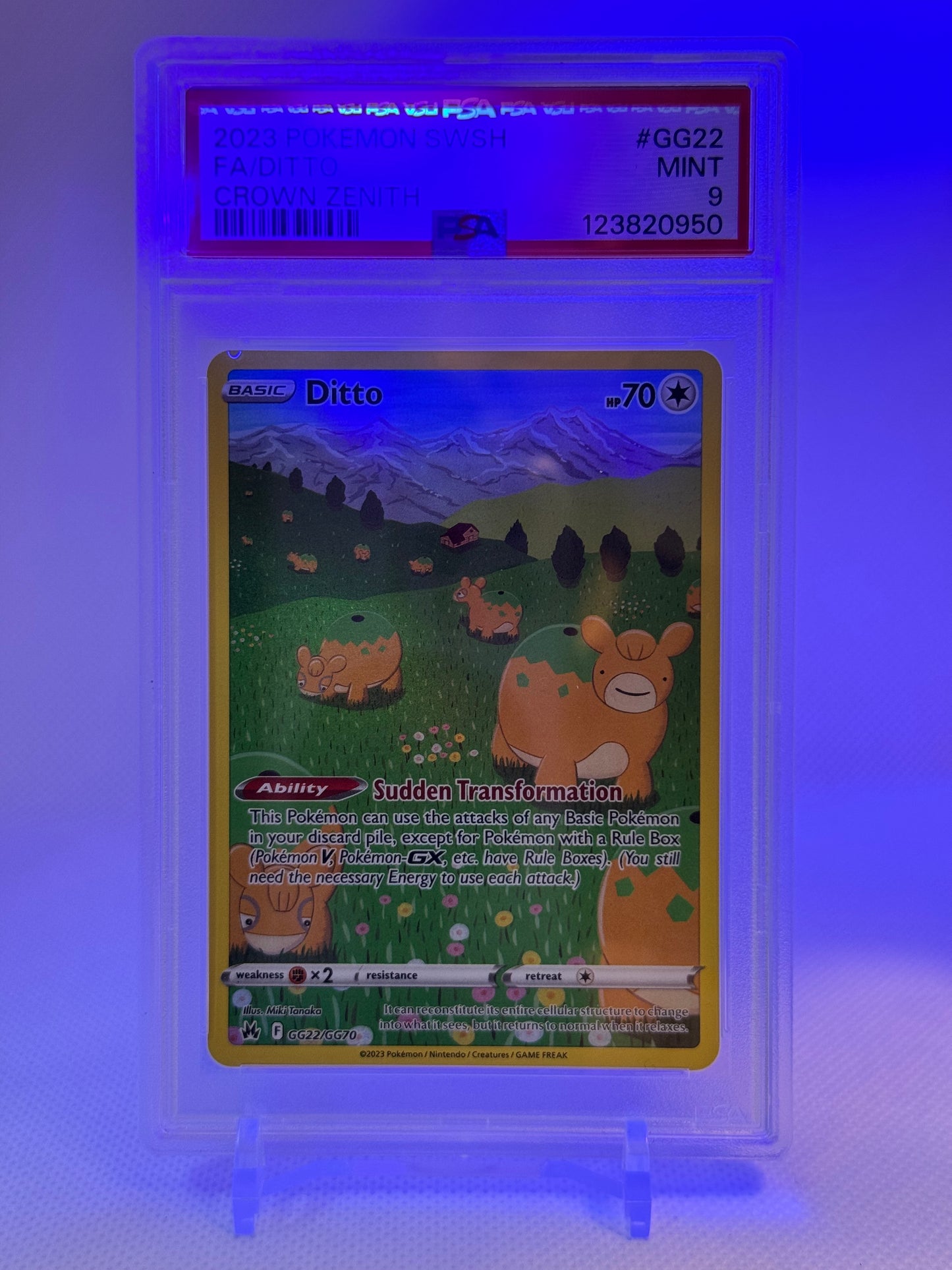 SWSH Crown Zenith Galarian Gallery: GG22/GG70 - Ditto (UR) PSA 9