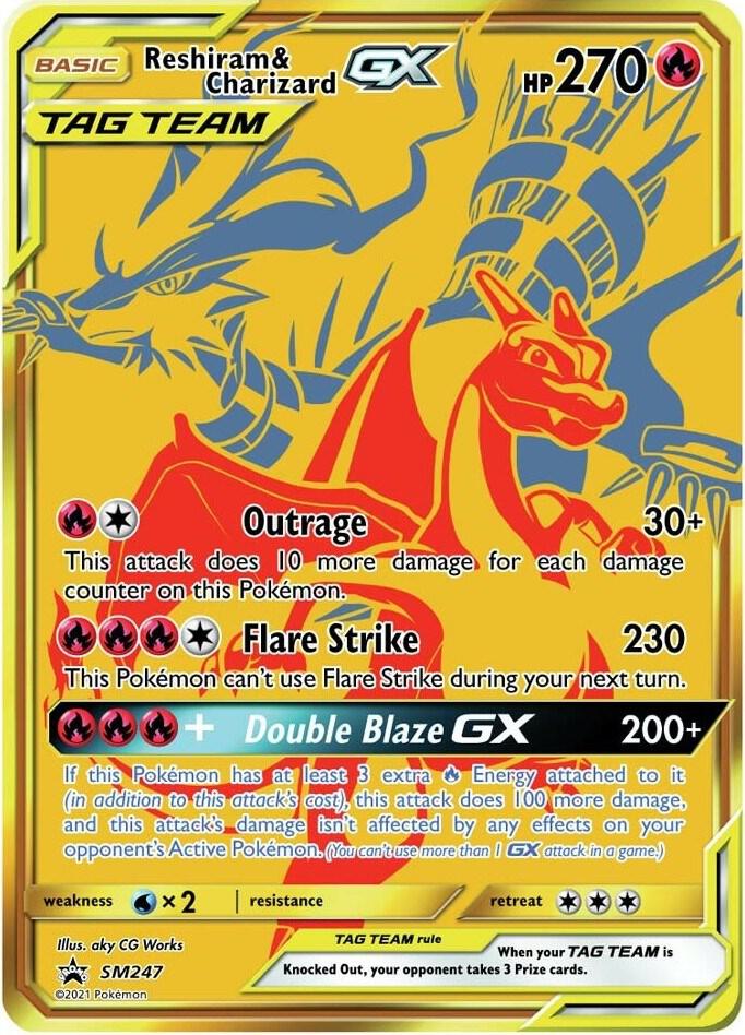 SM Promos (SMP) SM247 Reshiram & Charizard GX