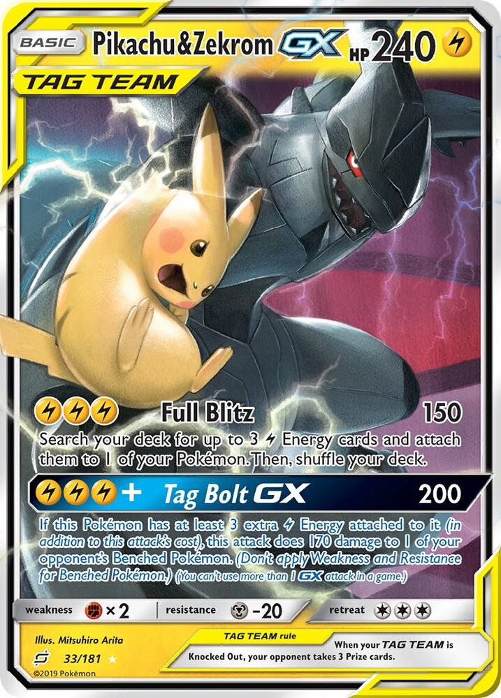Pikachu & Zekrom GX - SM - Team Up (SM9) (LP)