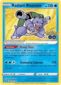 SWSH Pokémon GO: 018/078 - Radiant Blastoise (Radiant Rare)
