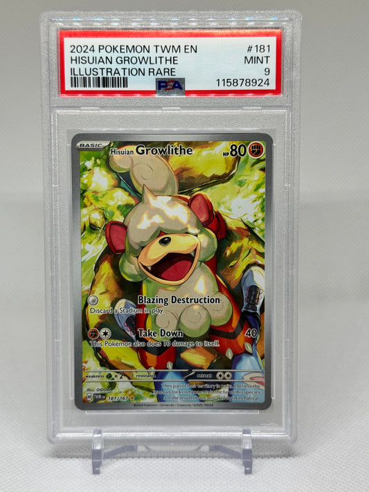 SV Twilight Masquerade: 181/167 - Hisuian Growlithe (IR) PSA 9