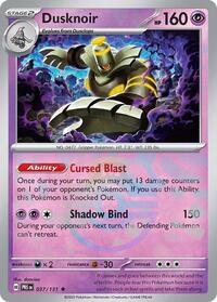 SV Prismatic Evolutions: 037/131 - Dusknoir (Master Ball Pattern)