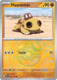 SV Prismatic Evolutions: 052/131 - Hippopotas (Master Ball Pattern)