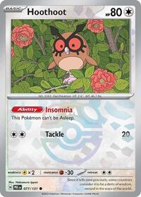 SV Prismatic Evolutions: 077/131 - Hoothoot (Master Ball Pattern)