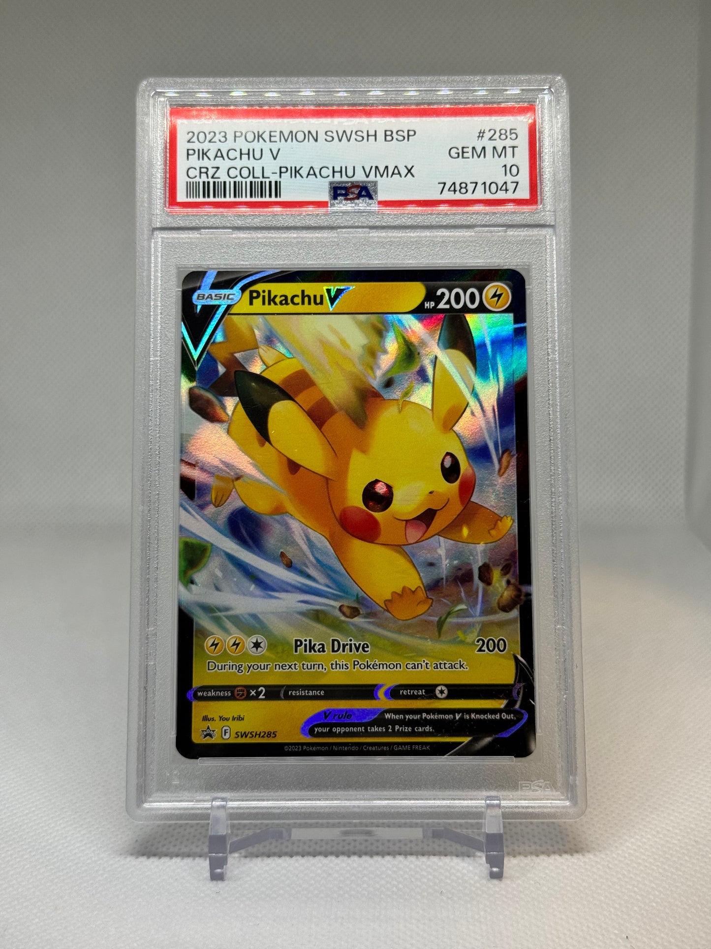 SWSH285 - Pikachu V  PSA 10
